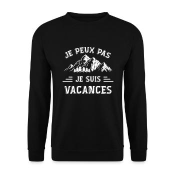 Je Peux Pas ! Je Suis Vacances - Sweat-shirt Unisexe - noir - Devant - Alina (178cm) & Michal (187cm)