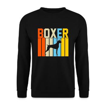 Boxer Retro-Design Boxer Geschenk - Unisex Pullover - Schwarz - Vorne - Alina (178cm) & Michal (187cm)