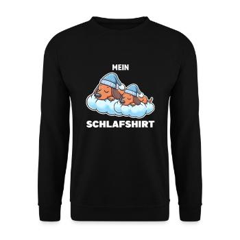 Schlafshirt Dachshund Schlafanzug Geschenk - Unisex Pullover - Schwarz - Vorne - Alina (178cm) & Michal (187cm)