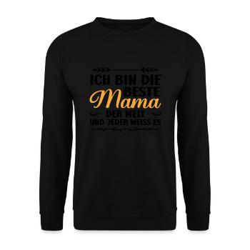 Mama Familie Mütter Geschenk - Unisex Pullover - Schwarz - Vorne - Alina (178cm) & Michal (187cm)
