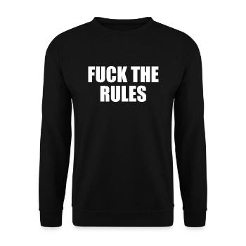 Fuck the rules - Unisex Pullover - Schwarz - Vorne - Alina (178cm) & Michal (187cm)