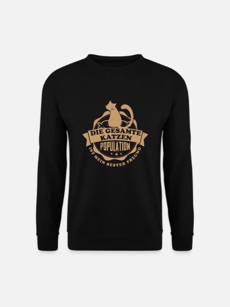 Katzen Shirt-Katzen Population - Unisex Pullover - Schwarz