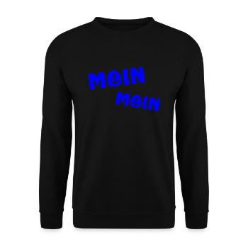 Moin Moin 2022 mit Anker Begrüßung Nordsee Sylt - Unisex Pullover - Schwarz - Vorne - Alina (178cm) & Michal (187cm)