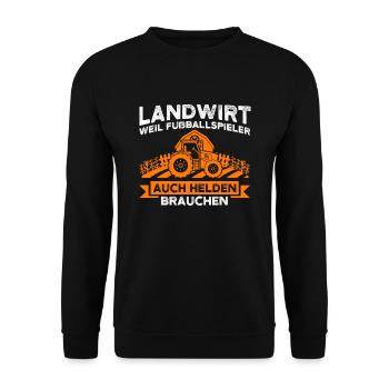 Landwirt Traktor Traktoren Geschenk - Unisex Pullover - Schwarz - Vorne - Alina (178cm) & Michal (187cm)