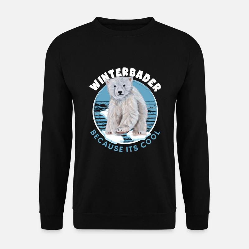 winterbader eisbader eisbär geht eisbaden - Unisex Pullover - Schwarz
