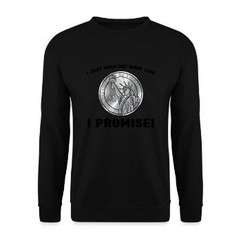 Münzen Münzen Sammler Numismatiker Geschenk - Unisex Pullover - Schwarz - Vorne - Alina (178cm) & Michal (187cm)