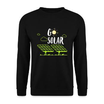 Solar Energy Solar Panels Go Solar Funny Solar Pow - Unisex Sweatshirt - black - Front - Alina (178cm) & Michal (187cm)