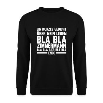Zimmermann Bier Zimmerermeister Geschenk - Unisex Pullover - Schwarz - Vorne - Alina (178cm) & Michal (187cm)