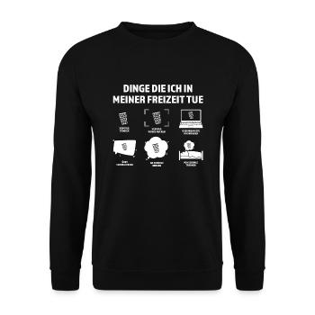 Schorle Pfälzer Pälzer Geschenk - Unisex Pullover - Schwarz - Vorne - Alina (178cm) & Michal (187cm)