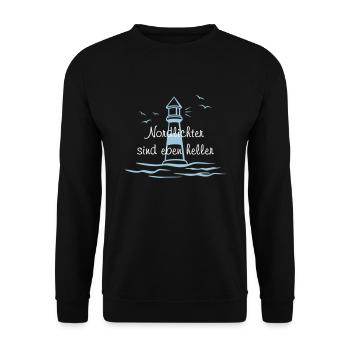 Nordlichter sind heller - Unisex Pullover - Schwarz - Vorne - Alina (178cm) & Michal (187cm)