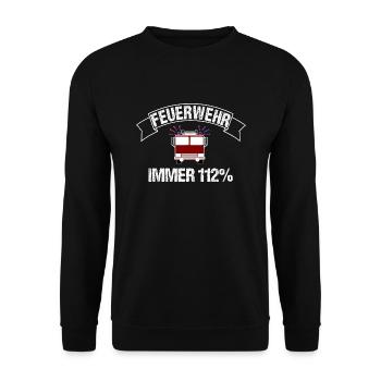 Feuerwehr - Unisex Pullover - Schwarz - Vorne - Alina (178cm) & Michal (187cm)