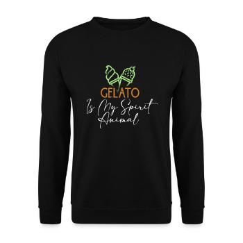 Gelato My Spirit Tier Lustiges italienisches Eis Lo - Unisex Pullover - Schwarz - Vorne - Alina (178cm) & Michal (187cm)