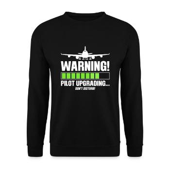 Pilot Pilot Flugzeug Geschenk - Unisex Pullover - Schwarz - Vorne - Alina (178cm) & Michal (187cm)