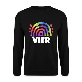 3.Geburtstag Regenbogen 3 Jahre alt Geschenk - Unisex Pullover - Schwarz - Vorne - Alina (178cm) & Michal (187cm)