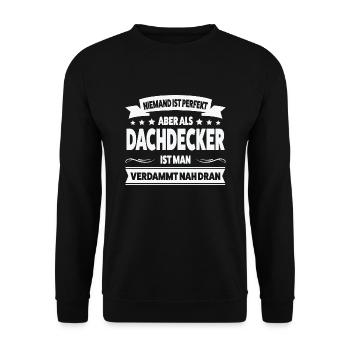 Dachdecker Beruf Dachdecken Geschenk - Unisex Pullover - Schwarz - Vorne - Alina (178cm) & Michal (187cm)