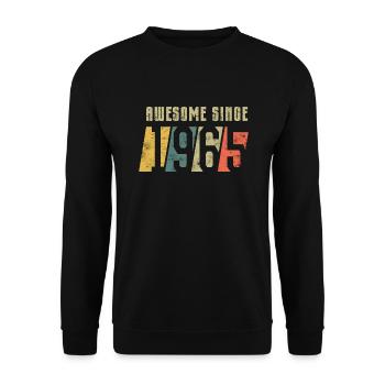 60e anniversaire Né en 1965 - Sweat-shirt Unisexe - noir - Devant - Alina (178cm) & Michal (187cm)
