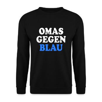 Omas gegen blau - Unisex Pullover - Schwarz - Vorne - Alina (178cm) & Michal (187cm)