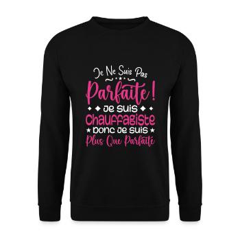 A more than perfect heating engineer, a dream job - Unisex Sweatshirt - black - Front - Alina (178cm) & Michal (187cm)