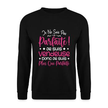 Eine mehr als perfekte Verkäuferin, ein Traumberuf - Unisex Pullover - Schwarz - Vorne - Alina (178cm) & Michal (187cm)