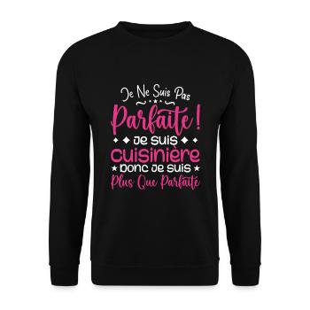 A more than perfect cook, a dream job - Unisex Sweatshirt - black - Front - Alina (178cm) & Michal (187cm)