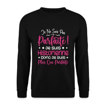 Ein mehr als perfekter Historiker, ein Traumberuf - Unisex Pullover - Schwarz - Vorne - Alina (178cm) & Michal (187cm)