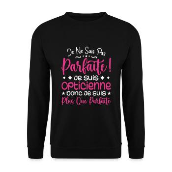 A more than perfect optician, a dream job - Unisex Sweatshirt - black - Front - Alina (178cm) & Michal (187cm)