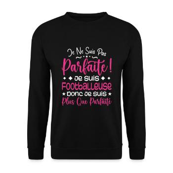 Une Footballeuse plus que parfaite, métier de rêve - Sweat-shirt Unisexe - noir - Devant - Alina (178cm) & Michal (187cm)