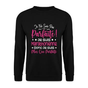 More than perfect marathon runner, dream job - Unisex Sweatshirt - black - Front - Alina (178cm) & Michal (187cm)