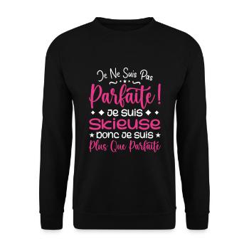 A more than perfect skier, a dream job - Unisex Sweatshirt - black - Front - Alina (178cm) & Michal (187cm)