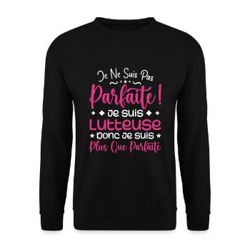 Une Lutteuse plus que parfaite, métier de rêve - Sweat-shirt Unisexe - noir - Devant - Alina (178cm) & Michal (187cm)
