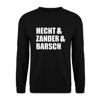 Angeln - Unisex Pullover - Schwarz - Vorne - Alina (178cm) & Michal (187cm)