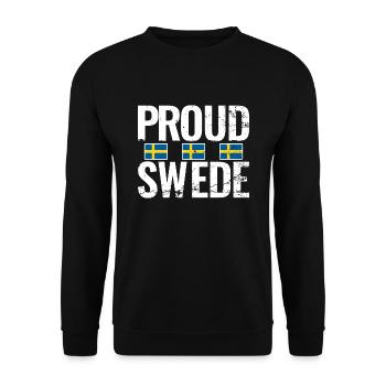 Fier Suédois Suède Vintage Drapeau Suédois - Sweat-shirt Unisexe - noir - Devant - Alina (178cm) & Michal (187cm)
