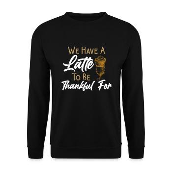 Mindset Friendly Advice Thankful Coffee Latte Insp - Unisex Sweatshirt - black - Front - Alina (178cm) & Michal (187cm)