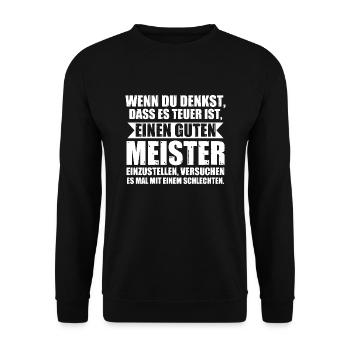 Meister Handwerk Meister Prüfung Geschenk - Unisex Pullover - Schwarz - Vorne - Alina (178cm) & Michal (187cm)