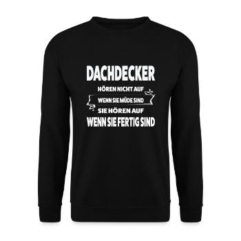 Dachdecker Beruf Dachdeckermeister Geschenk - Unisex Pullover - Schwarz - Vorne - Alina (178cm) & Michal (187cm)
