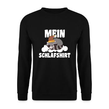 Schlafanzug Waschbär Schlafshirt Geschenk - Unisex Pullover - Schwarz - Vorne - Alina (178cm) & Michal (187cm)