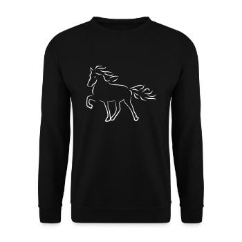 Icelandic horse - Unisex Sweatshirt - black - Front - Alina (178cm) & Michal (187cm)