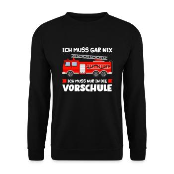 Vorschule Feuerwehr Vorschulkinder Geschenk - Unisex Pullover - Schwarz - Vorne - Alina (178cm) & Michal (187cm)