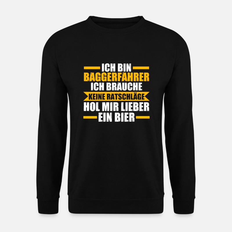 Baggerfahrer Bier Bagger Geschenk - Unisex Pullover - Schwarz