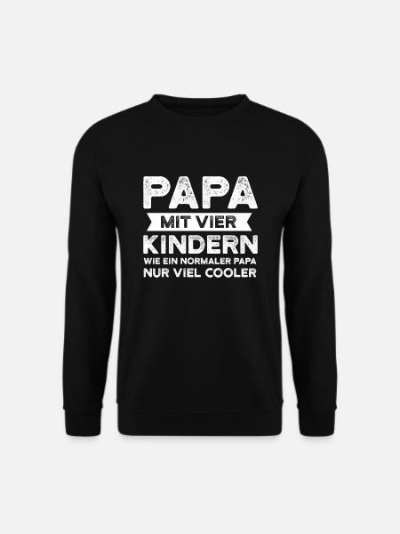 Papa 4 Kinder Papa von 4 Kindern Geschenk - Unisex Pullover - Schwarz