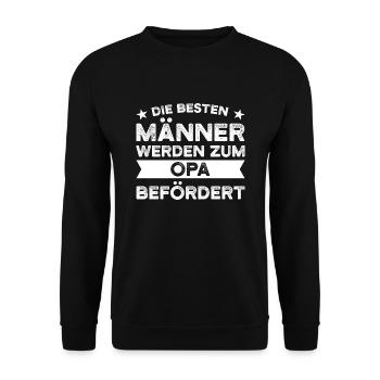 Opa Großvater Großväter Geschenk - Unisex Pullover - Schwarz - Vorne - Alina (178cm) & Michal (187cm)