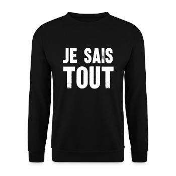 je sais tout - Sweat-shirt Unisexe - noir - Devant - Alina (178cm) & Michal (187cm)