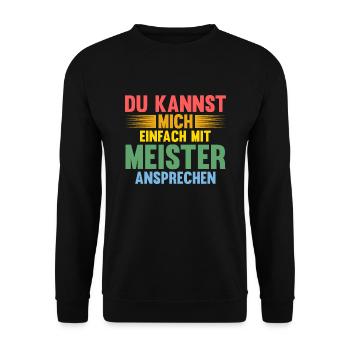 Meister Prüfung Meister Prüfung Geschenk - Unisex Pullover - Schwarz - Vorne - Alina (178cm) & Michal (187cm)