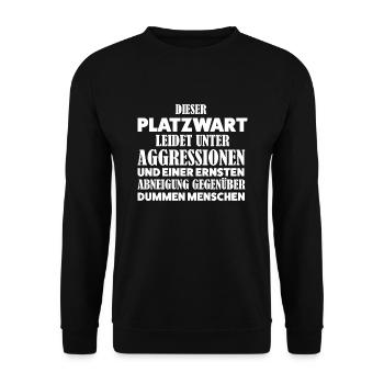 Platzwart Beruf Rasenflüsterer Geschenk - Unisex Pullover - Schwarz - Vorne - Alina (178cm) & Michal (187cm)