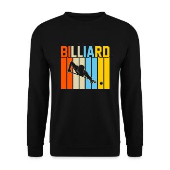 Billard Retro-Design Billard Geschenk - Unisex Pullover - Schwarz - Vorne - Alina (178cm) & Michal (187cm)