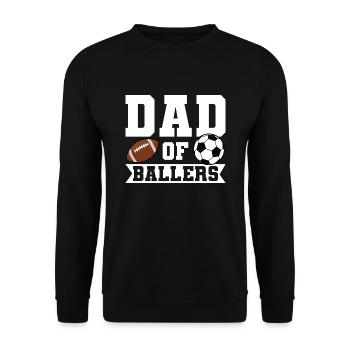 baller fussball baller Geschenk - Unisex Pullover - Schwarz - Vorne - Alina (178cm) & Michal (187cm)