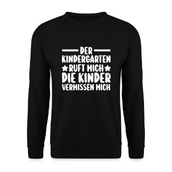 Kindergarten Erzieher Erzieherin Geschenk - Unisex Pullover - Schwarz - Vorne - Alina (178cm) & Michal (187cm)