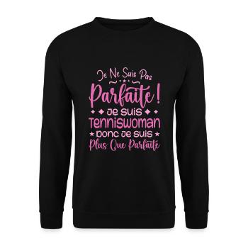 Mehr als perfekter Tennisspieler, Traumberuf - Unisex Pullover - Schwarz - Vorne - Alina (178cm) & Michal (187cm)