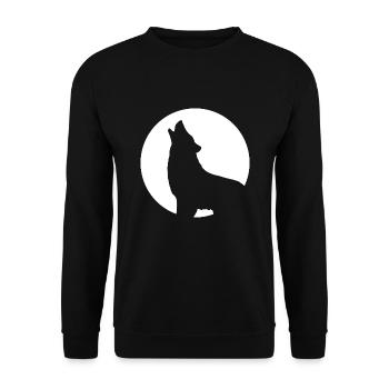 Howling wolf moon full moon night - Unisex Sweatshirt - black - Front - Alina (178cm) & Michal (187cm)