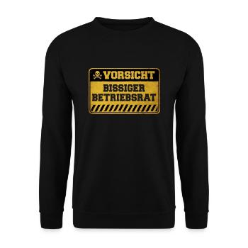 Vorsicht bissiger Betriebsrat - Unisex Pullover - Schwarz - Vorne - Alina (178cm) & Michal (187cm)